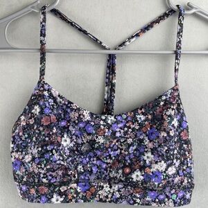 lululemon Flow Y Nulu Bra in Flower Burst Multi (purple, pink, white)